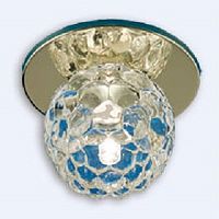 Светильник встраиваемый Италмак Ice 12 5 04 огран. стекло цветок зол. G4/G5.3  картинка 